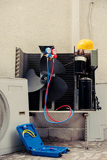 HVAC maintenance in Ocean County opened condenser